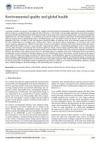 Environmental quality and global health